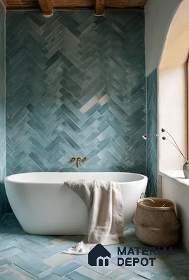 Tranquil Hues: A Serene Bathscape | Material Depot