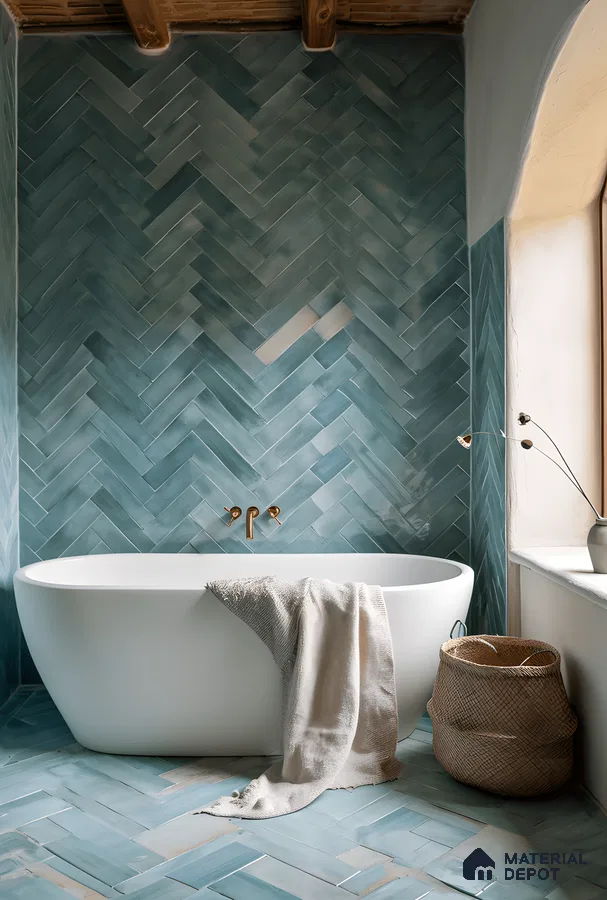 Tranquil Hues: A Serene Bathscape | Material Depot