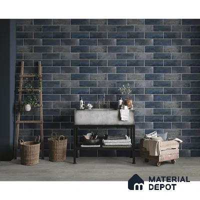 Tranquil Retreat Blue-Hued Serenity in Wooden Elegance Bathroom | Material Depot