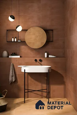 Trendy Bathroom With Modern Floor And Wall Tiles | Material Depot