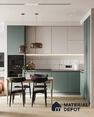 Trendy Kitchen With Lightwood Flooring | Material Depot