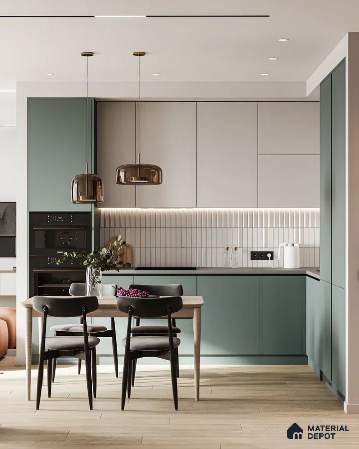 Trendy Kitchen With Lightwood Flooring | Material Depot