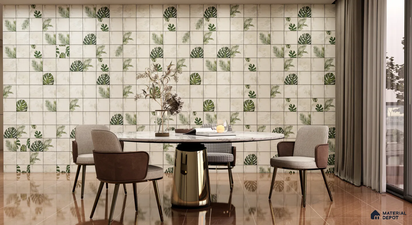 Tropical Botanical Wall Tiles for a Fresh Dining Vibe | Material Depot