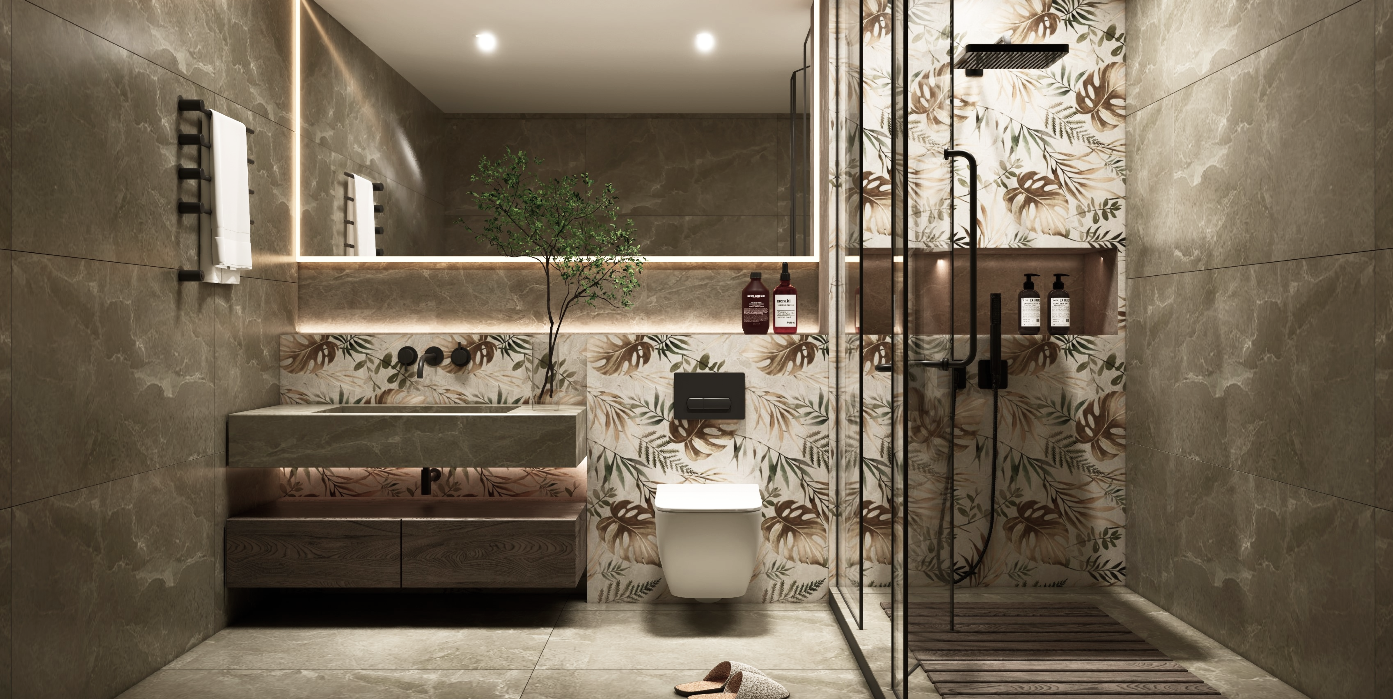 Floral Wall Tile TL 05510 C Lisburn Spring Decor 4 ft x 2 ft Vitrified Lush Plus Matte Finish - 9 mm | 4 Random Design | Suitable for Bathroom, Accent/Feature Wall, Foyer