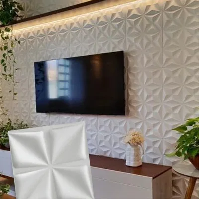 Closeup application image of TV Unit made with 3D Wall panels