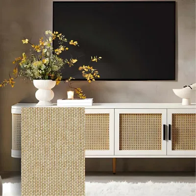 Closeup application image of TV Unit made with Cane Laminates