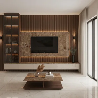 Inspiration image of TV Unit with Louvers