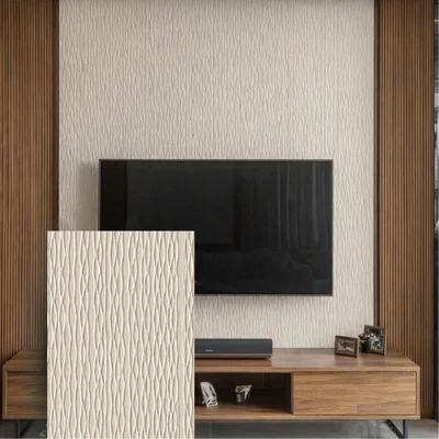 Closeup application image of TV Unit made with Textured Solid