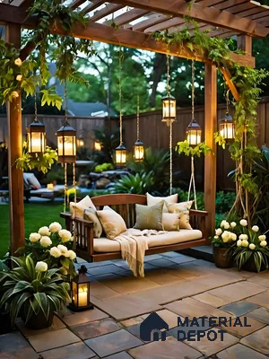 Twilight Retreat: Garden Pergola Oasis | Material Depot