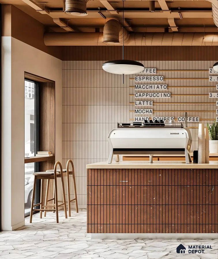 Urban Brew: Modern Café Elegance | Material Depot