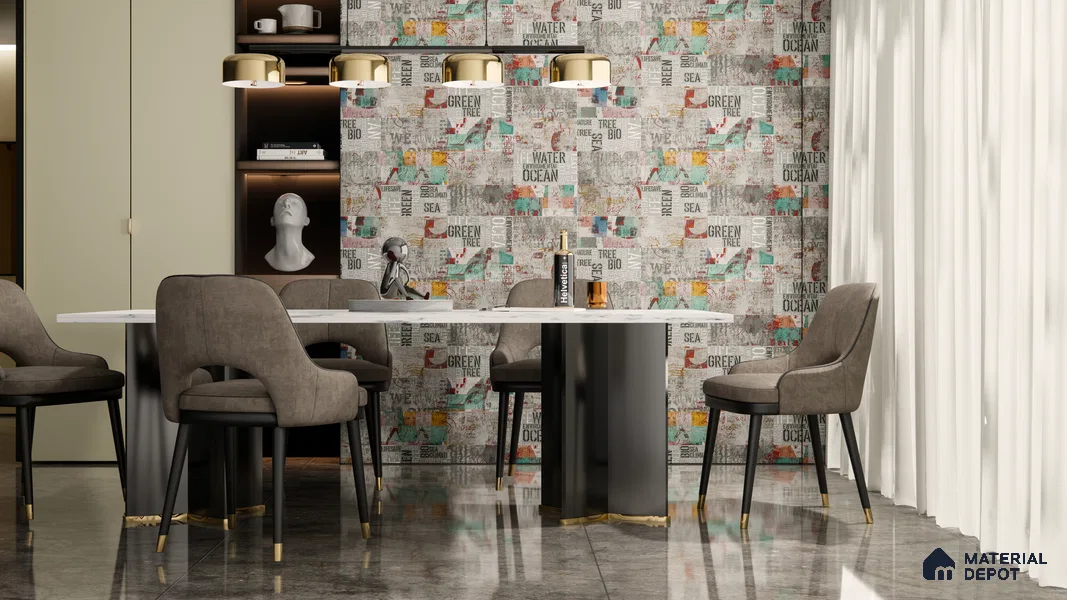 Highlighter Wall Tile TL 05739 Vitara Urban Heritage 4 ft x 2 ft Vitrified Matte Finish - 9 mm | Suitable For Bathroom, Accent/Feature Wall, Dining Area