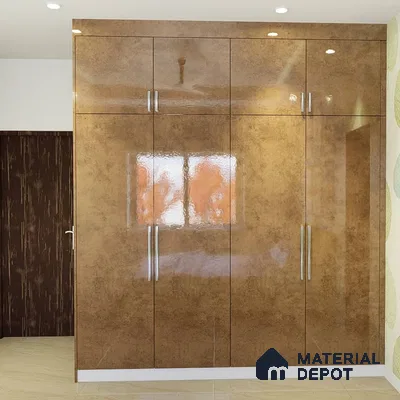 Contemporary 4-Door Swing Wardrobe with Loft Storage.