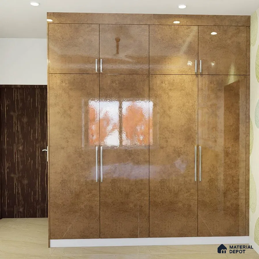 Contemporary 4-Door Swing Wardrobe with Loft Storage.