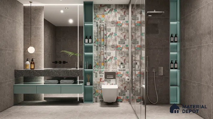 Urban Street Art Bathroom with Graffiti Tiles | Material Depot