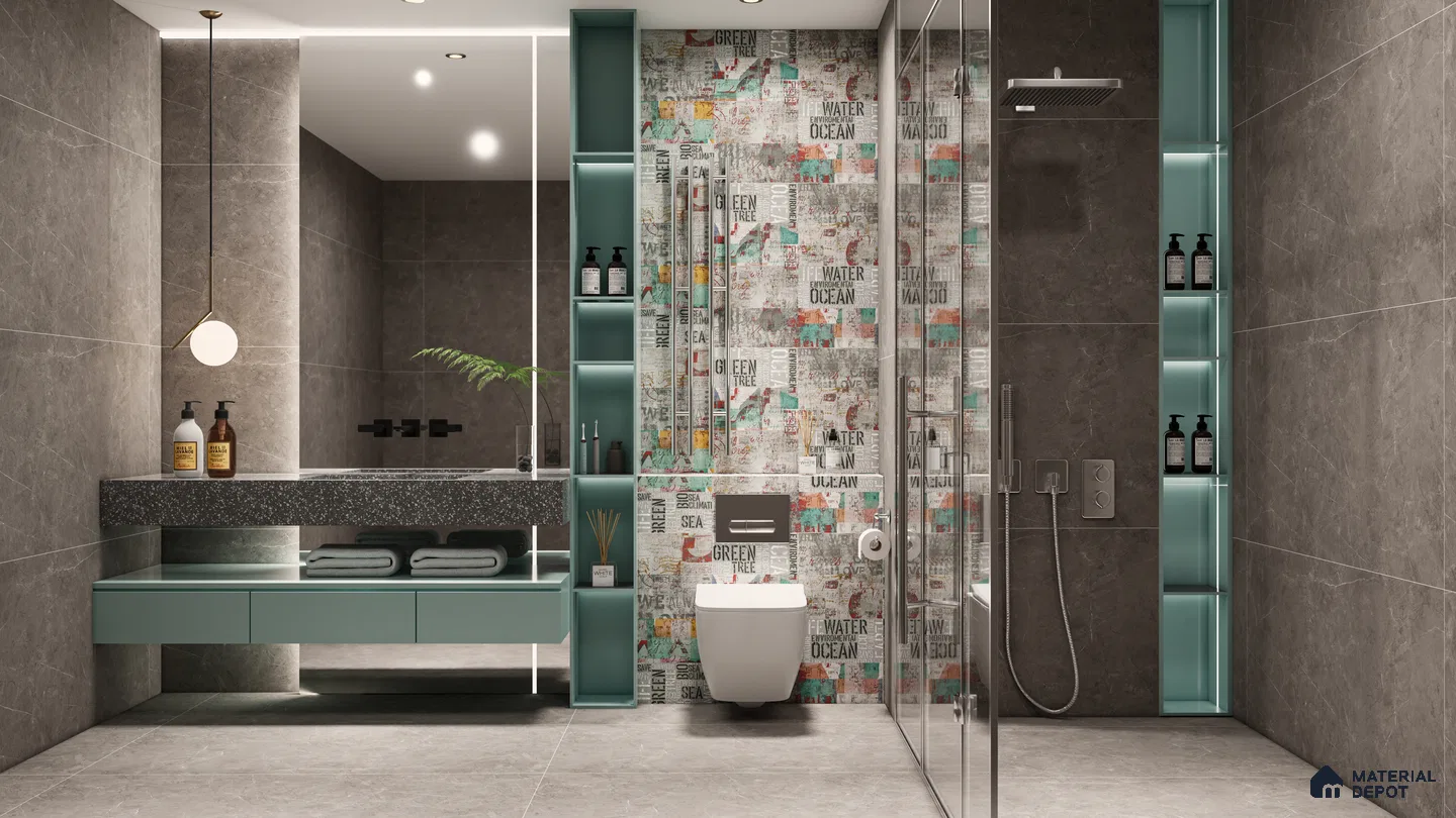 Urban Street Art Bathroom with Graffiti Tiles | Material Depot