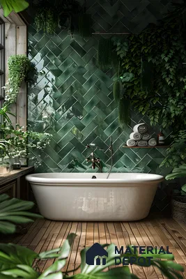 Verdant Serenity: A Lush Bathroom Retreat | Material Depot