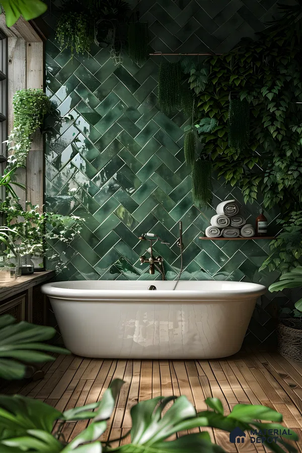 Verdant Serenity: A Lush Bathroom Retreat | Material Depot