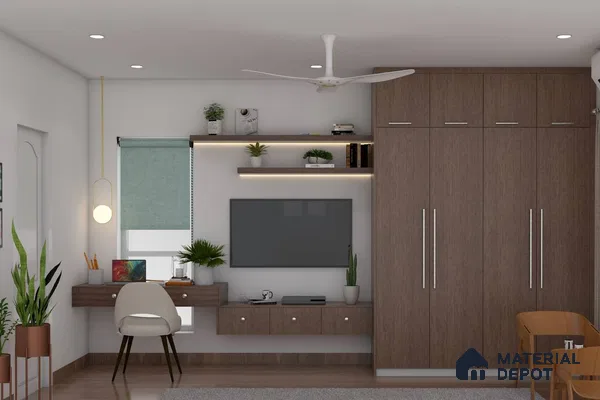 Contemporary TV Unit with Integrated Study Table.