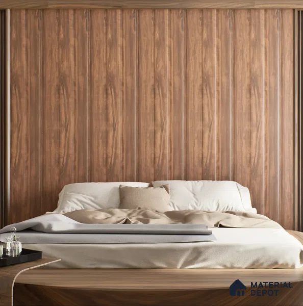 Brown Wooden Louver PN 00409 10 ft x 12 inch PVC Panel - 8 mm | Suitable for Feature Wall, TV Unit & Living Room | Width is Subjected to 5% Variation