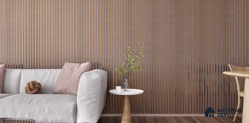 Vertical Wood Paneling with Modern Furniture | Material Depot