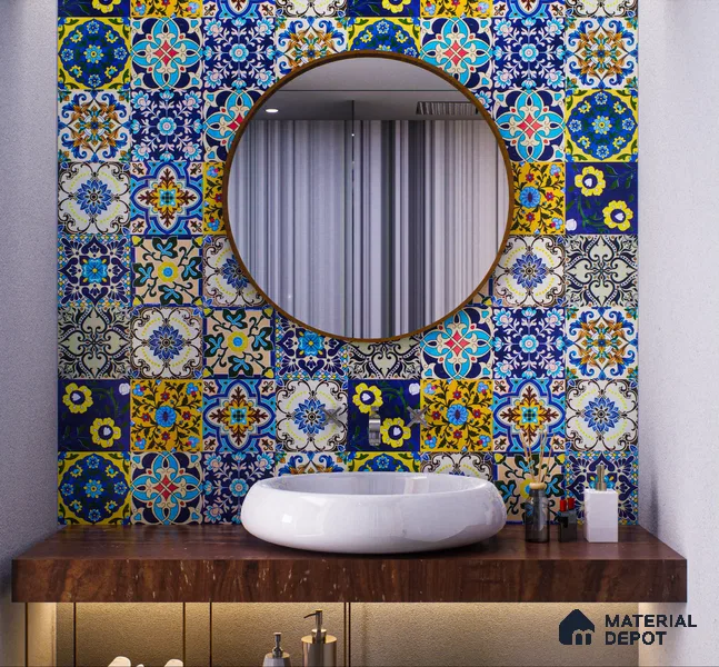 Moroccan Wall & Floor Tile TL 10468 Brisa 1 ft x 1 ft Vitrified Glue Granula Matte Finish - 9.5 mm | Suitable for Bathroom, Kitchen, Balcony | 2 mm Spacer is Mandatory | Please Expect a Slight Variation of Pattern