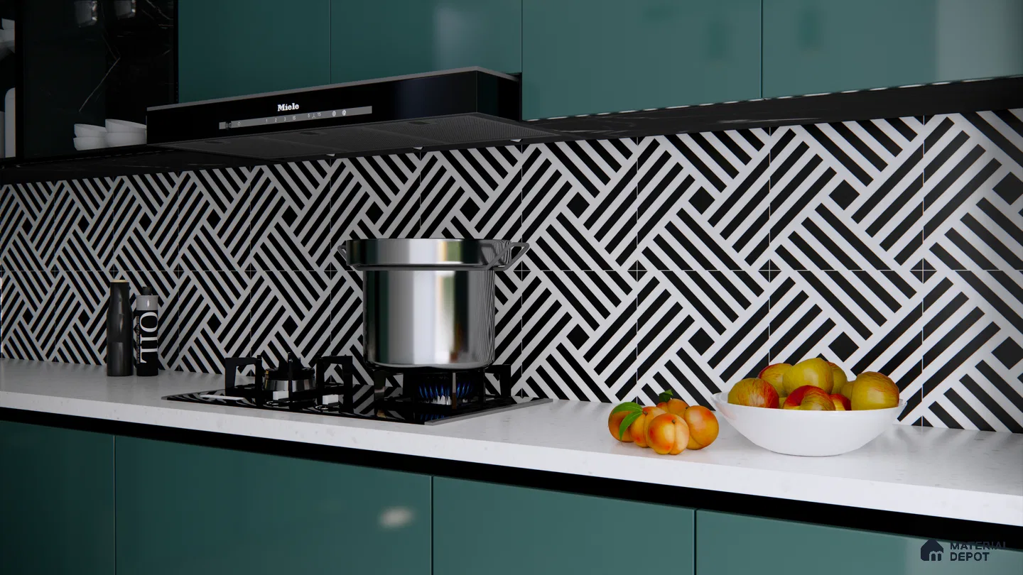 Vibrant Moroccan Tile Backsplash in a Contemporary Kitchen | Material Depot