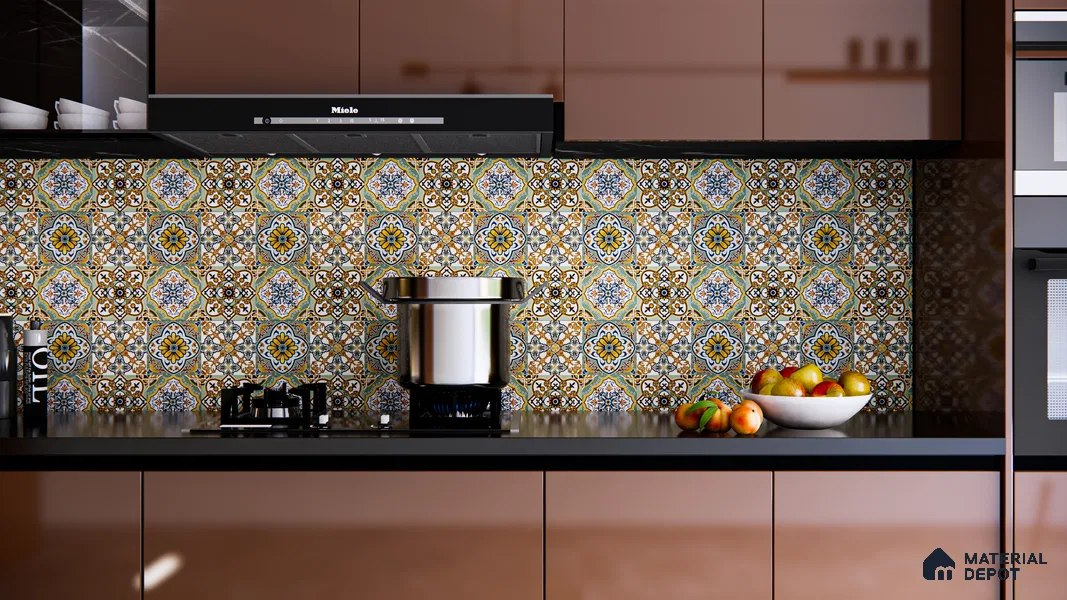Multifired Moroccan Floor & Wall Tile TL 05684 B Zellige Rich Bruno 12 x 12 inch Vitrified Matte Finish - 9 mm | Suitable for Living Room, Bathroom, Kitchen & Backsplash