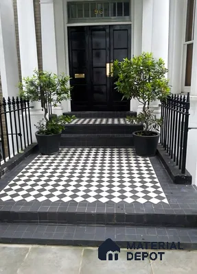 Victorian-Style Entrance with Black and White Checkerboard Tiles | Material Depot