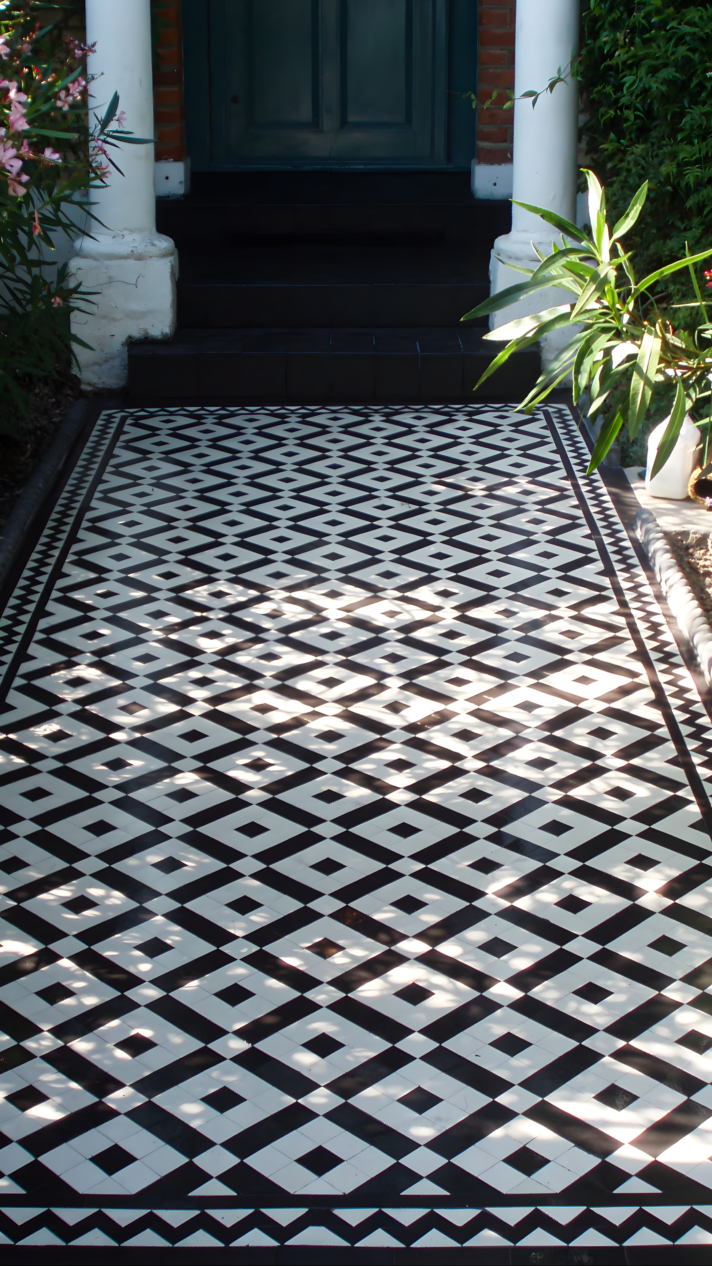 Victorian-Style Entrance with Black and White Tiles | Material Depot