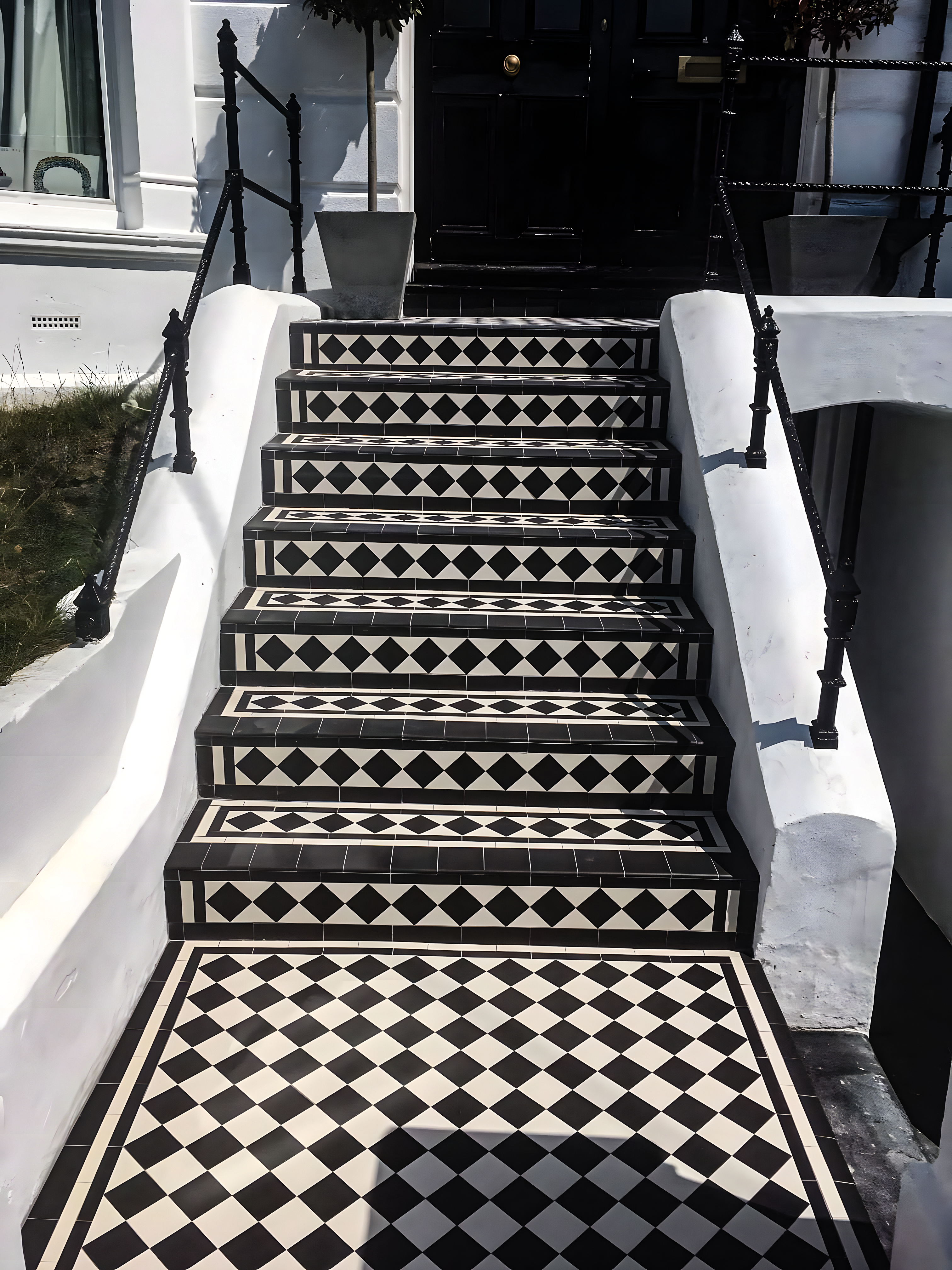 Victorian-Style Entrance with Black and White Tiles | Material Depot