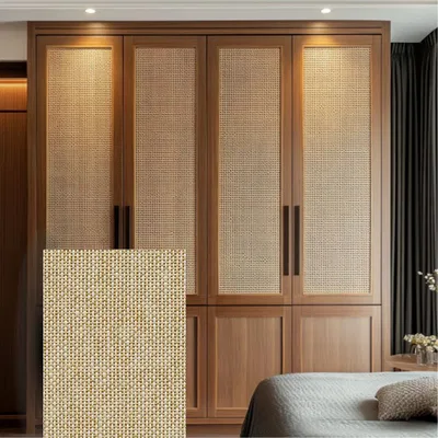 Closeup application image of Wardrobe containing Cane Laminates