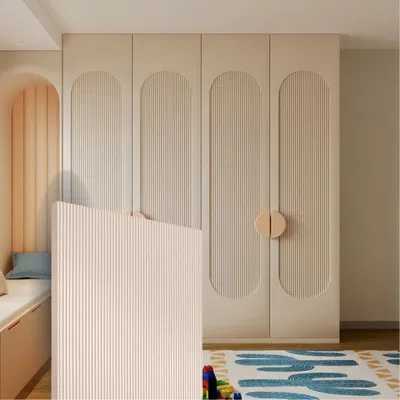 Closeup application image of Wardrobe containing Fluted Laminates