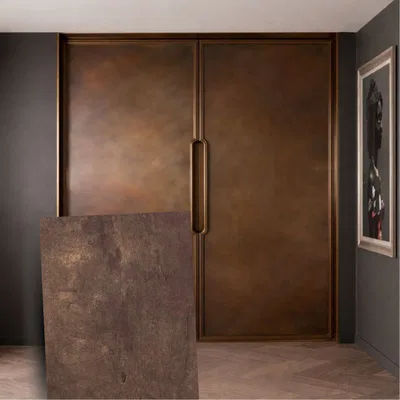 Closeup application image of Wardrobe containing Metallic Stone Laminates