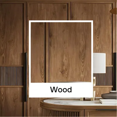 Closeup application image of Wardrobe containing Real Wood Textures Laminates