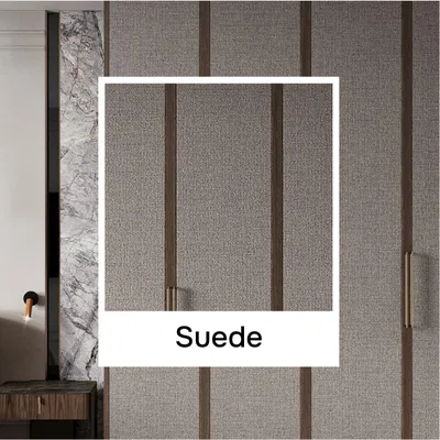 Closeup application image of Wardrobe containing Suede Finish Laminates