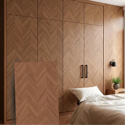 Closeup application image of Wardrobe containing Wood Laminates