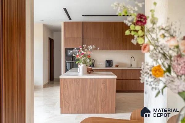 Warm and Inviting Modern Kitchen with Wood Accents | Material Depot