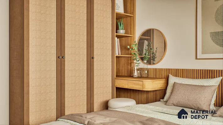 Brown Digital Look LM 01187 8 ft x 4 ft Texture Finish Decorative Laminate - 1 mm | Suitable for TV Unit, Wardrobe, Kitchen Cabinets