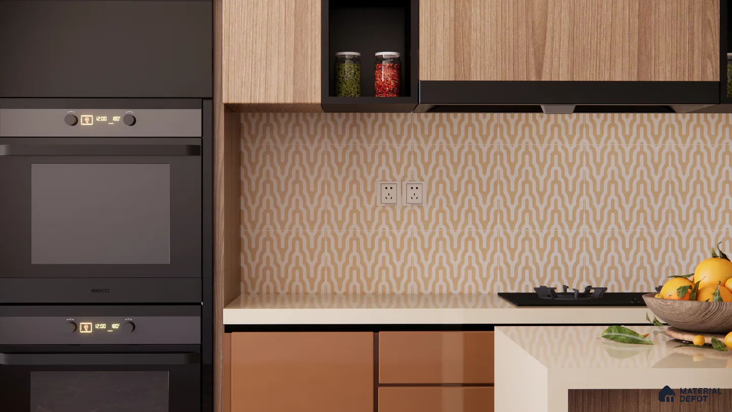 Warm Beige Moroccan Backsplash in a Modern Kitchen | Material Depot