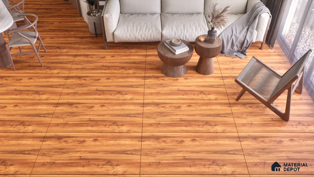 Wooden Wall & Floor Tile TL 05122 Mokuzai Bronze Timber 4 ft x 2 ft Vitrified Laminate Matte Finish - 9 mm (Random 3) | Suitable for Living Room, Bedroom & Bathroom