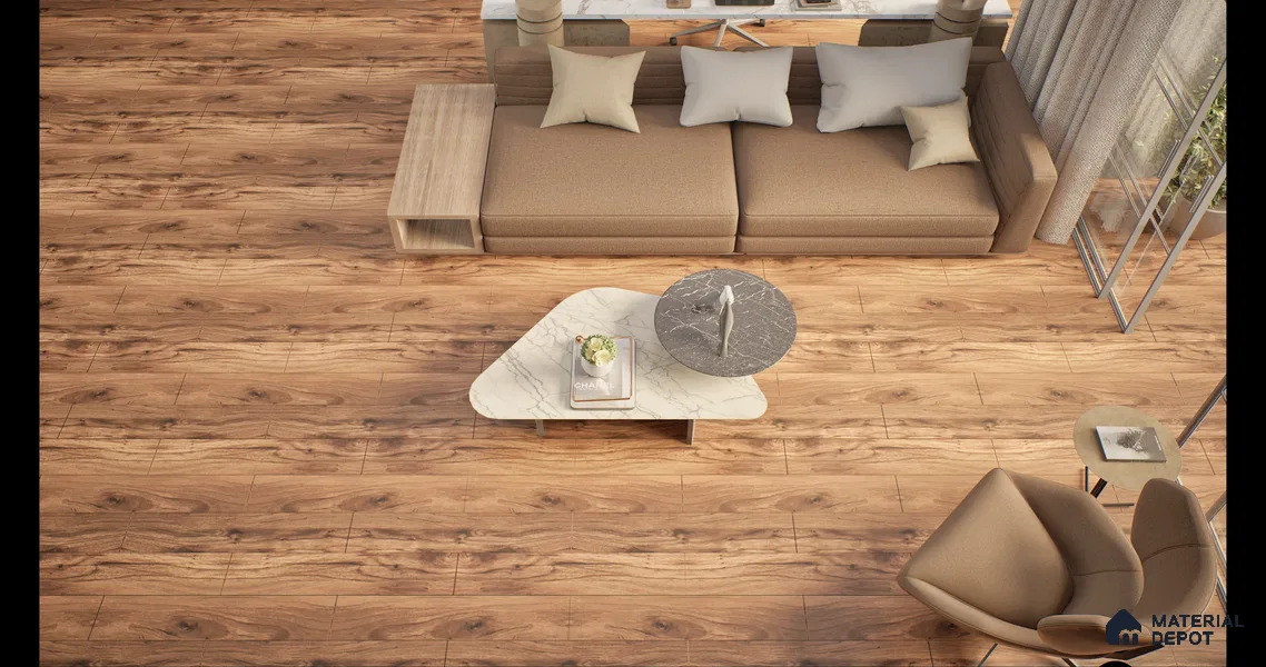 TL 01230 B Madera Teak 1000x200 mm Matte Finish Vitrified Wooden Look Floor Tile - 9 mm | 2-3 mm Spacer is Mandatory