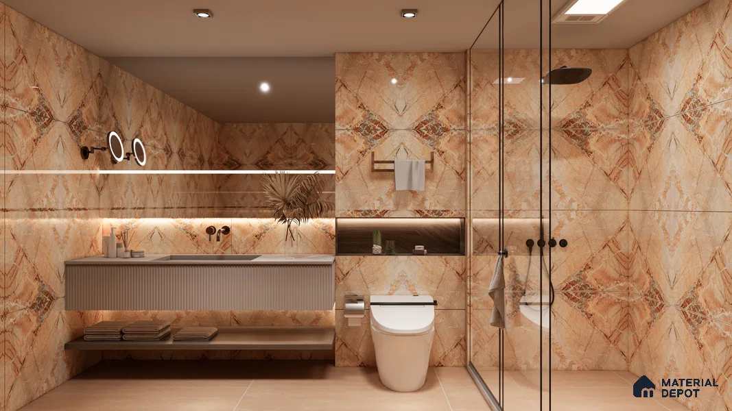 TL 02250 C Imporio Brown 4 ft x 2 ft Diamond Surface Glazed Vitrified Wall & Floor Tile - 9 mm (Random 3)