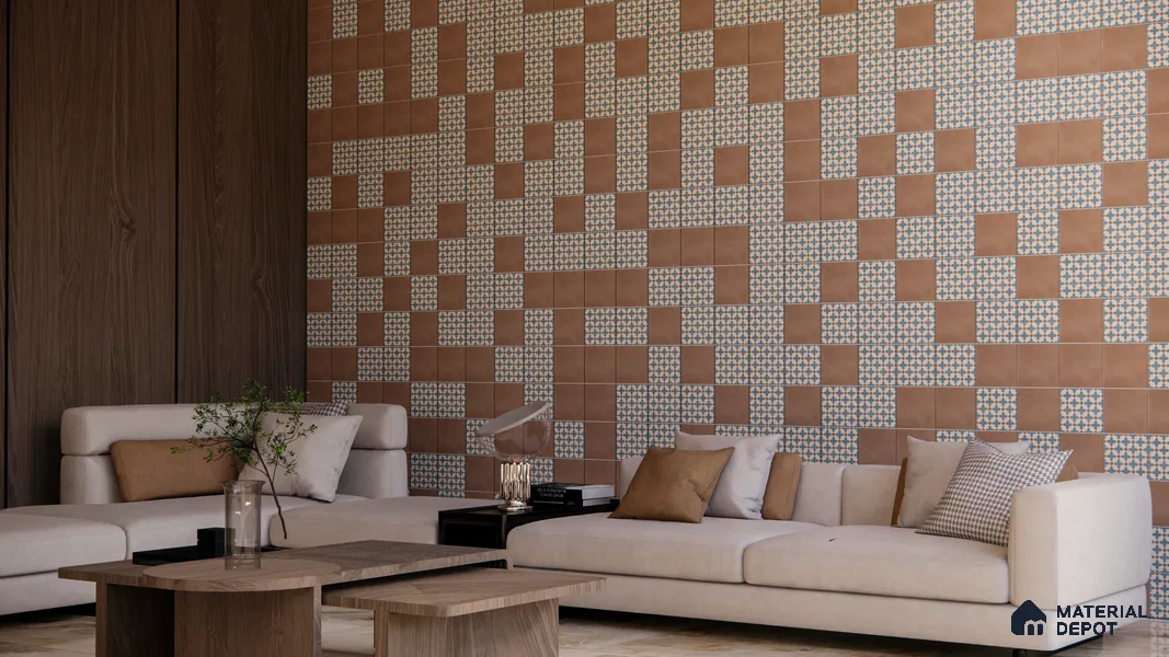 Moroccan Wall & Floor Tile TL 10474 Tribeса 1 ft x 1 ft Vitrified Glue Granula Matte Finish - 9.5 mm | Suitable for Bathroom, Kitchen, Balcony | 2 mm Spacer is Mandatory | Please Expect a Slight Variation of Pattern