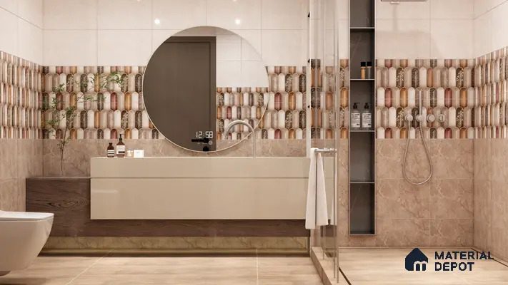 Subway-Style Highlighter Tiles for a Modern Luxe Bathroom | Material Depot