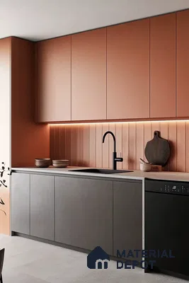 Warm Toned Kitchen with Sleek Modern Design | Material Depot