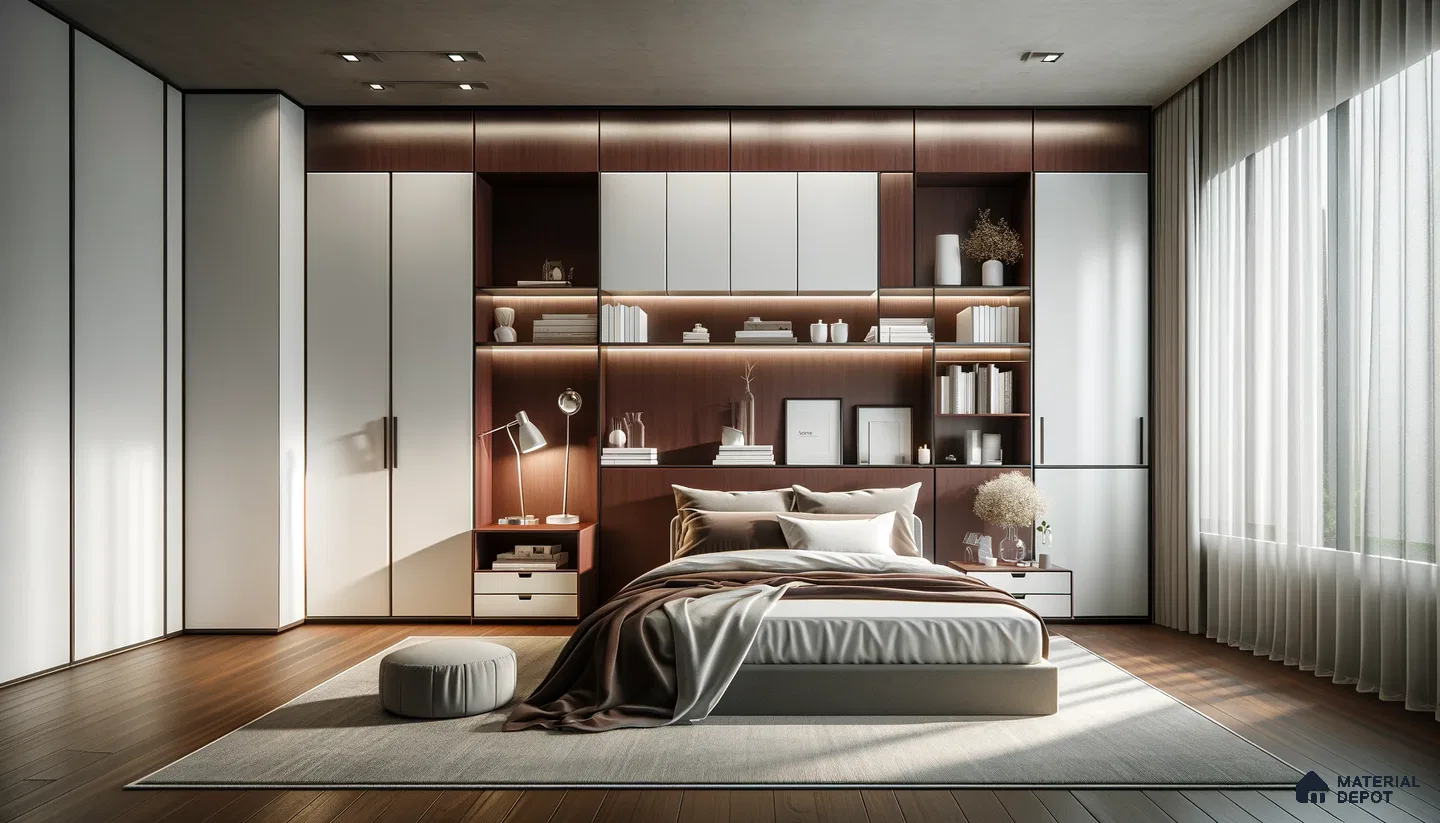 Warm Wood Tones Dominate a Serene and Contemporary Bedroom Design | Material Depot