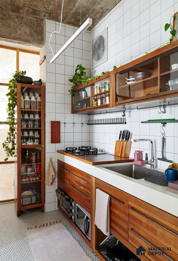 Warm Wooden Kitchen with Modern Accents | Material Depot
