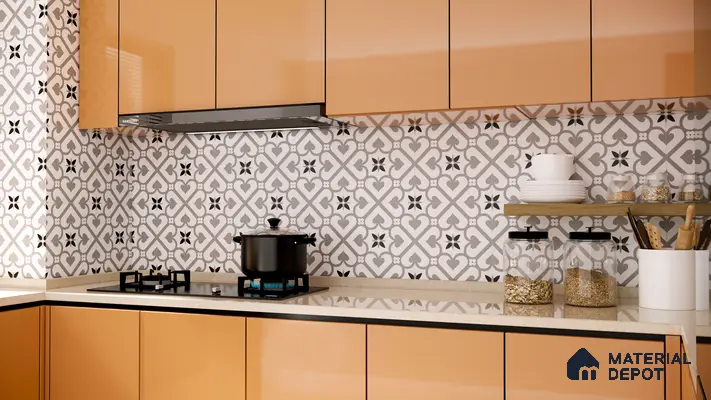Moroccan Wall & Floor Tile TL 11111 Verdant Fleur 1 ft x 1 ft Ceramic Matte Finish Tile - 10 mm | Suitable For Bathroom, Balcony & Kitchen Backsplash