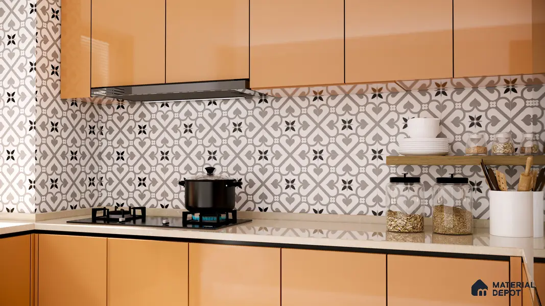 Moroccan Wall & Floor Tile TL 11111 Verdant Fleur 1 ft x 1 ft Ceramic Matte Finish Tile - 10 mm | Suitable For Bathroom, Balcony & Kitchen Backsplash