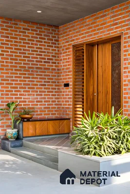 Welcoming Entrance with Brick and Wood | Material Depot